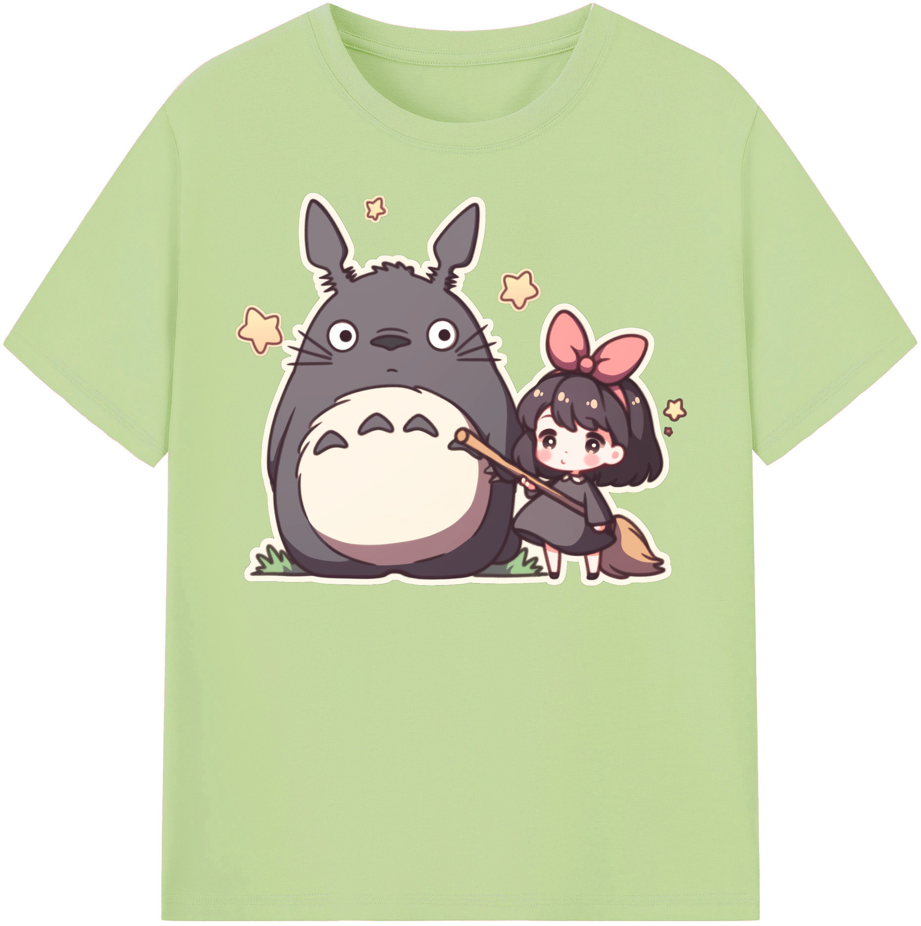 （画像用） となりのトトロ 草壁メイ 草壁サツキ My Neighbor Totoro Satsuki Kusakabe Mei Kusakabe 綿100％半袖Tシャツ（フロントプリント）